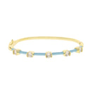 Inner 58-60mm Gold Color Pastel Enamel Band Clear CZ Summer Colorful Fashion Women Girl New Bangle Bracelet