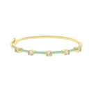 Inner 58-60mm Gold Color Pastel Enamel Band Clear CZ Summer Colorful Fashion Women Girl New Bangle Bracelet