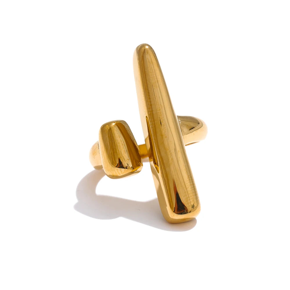Modern Cross Gold Ring