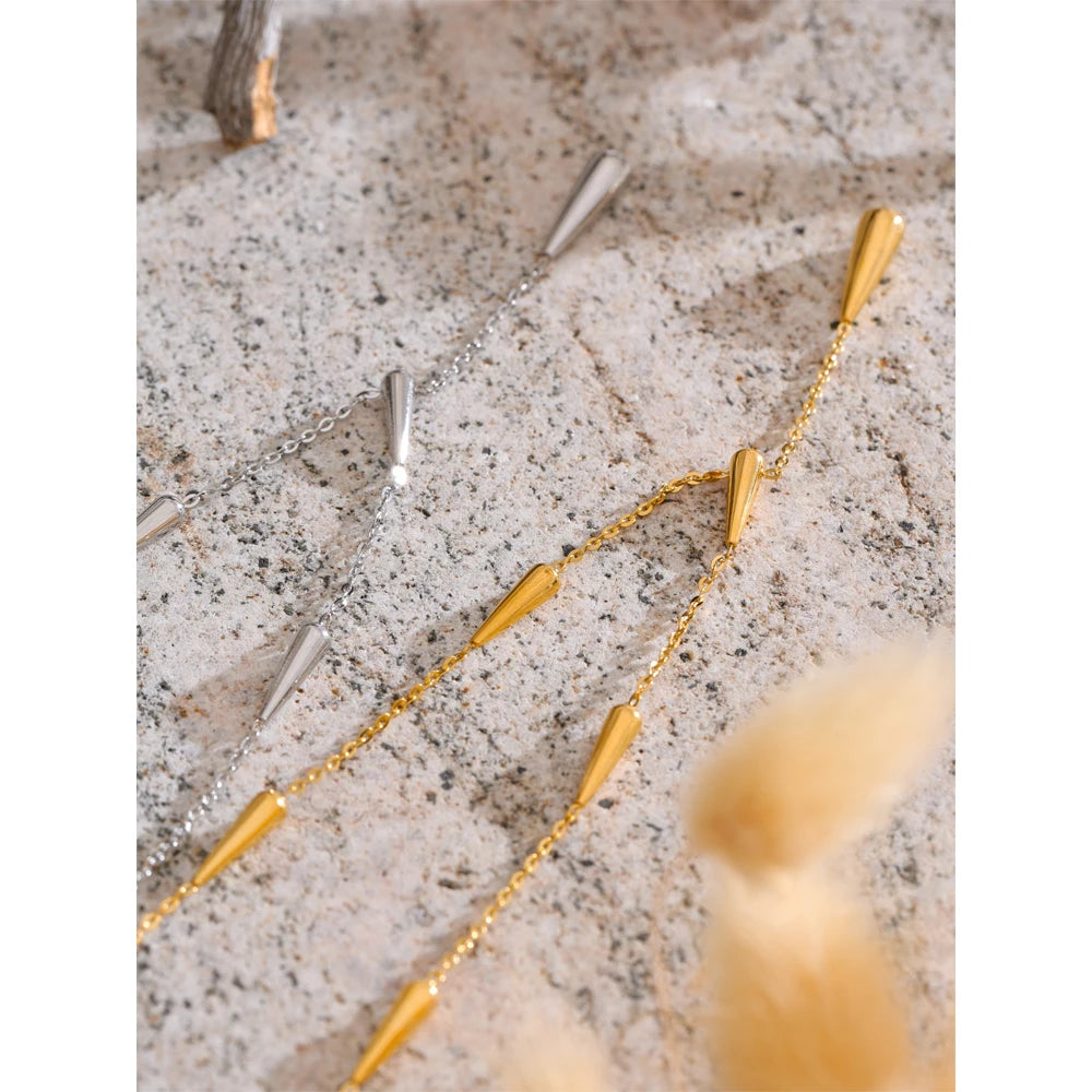 Golden Drop Lariat Necklace