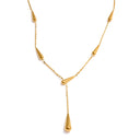 Golden Drop Lariat Necklace