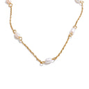 Gold Chain Pearl Necklace