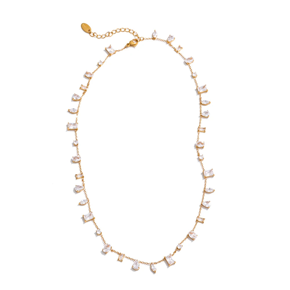 Multicolor Crystal Gold Necklace
