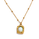 Opal Square Pendant Necklace