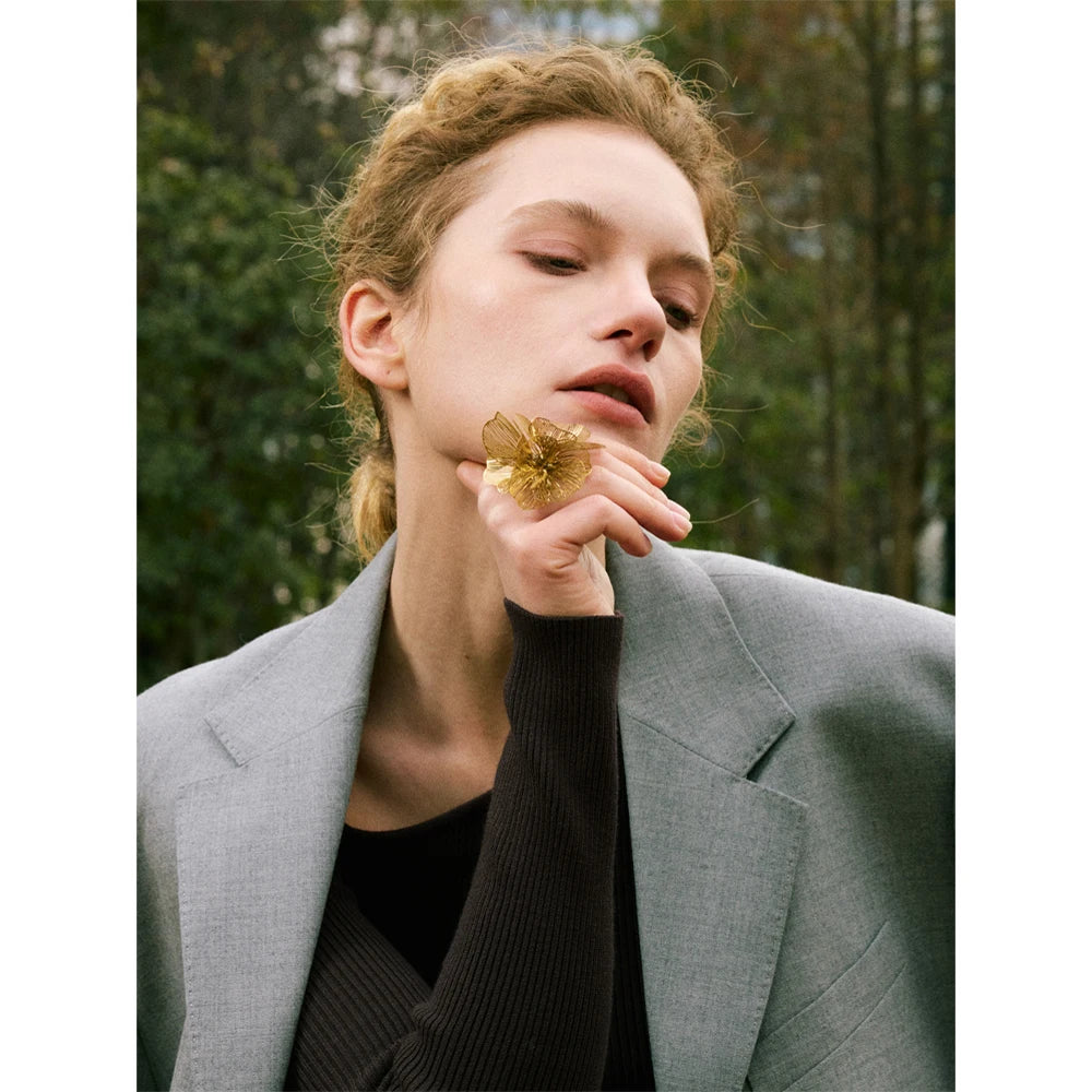 Golden Bloom Sculptural Ring