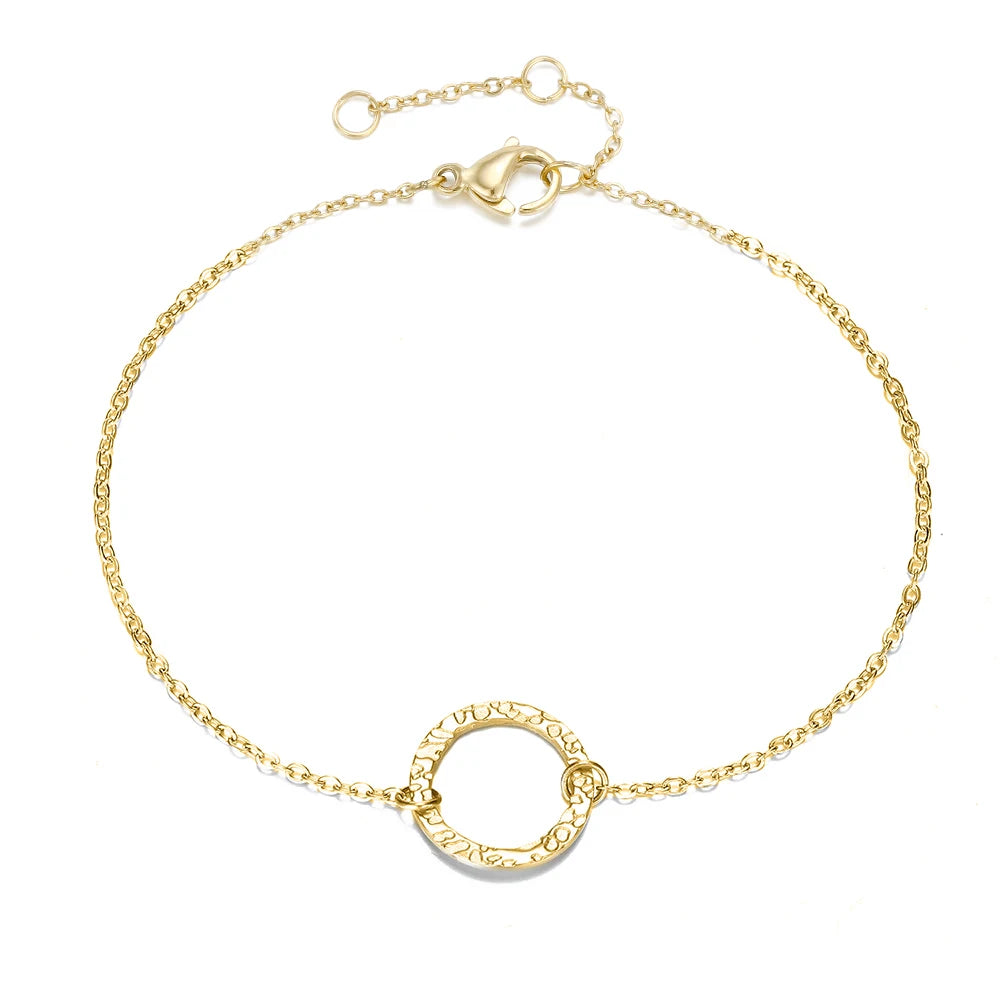 eManco Minimalist Chain Bracelets for Women Adjustable Length Bracelet women Trendy Thin Stainless Steel Bracelet