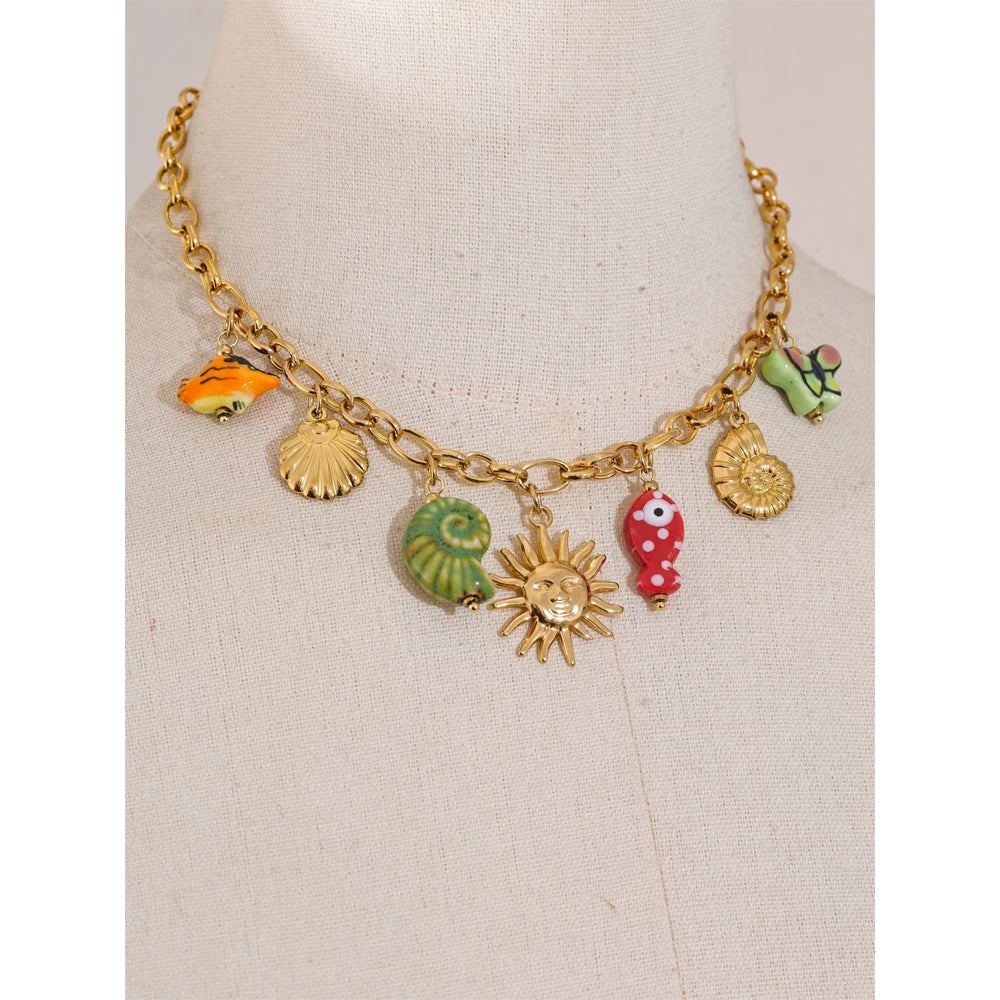 Sunny Ocean Charm Necklace