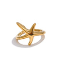 Modern Open Cross Line Ring – Gold & Silver