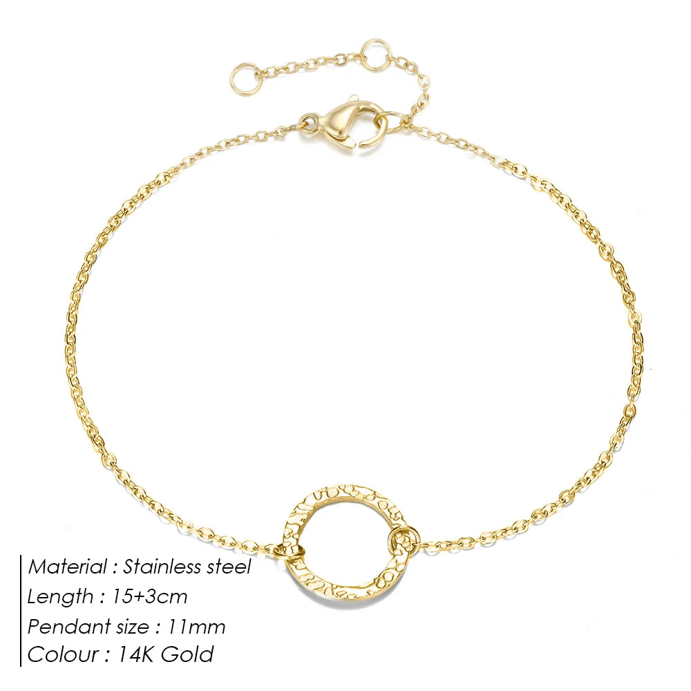 eManco Minimalist Chain Bracelets for Women Adjustable Length Bracelet women Trendy Thin Stainless Steel Bracelet