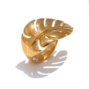Nola Gold Sculpted Leaf Ring