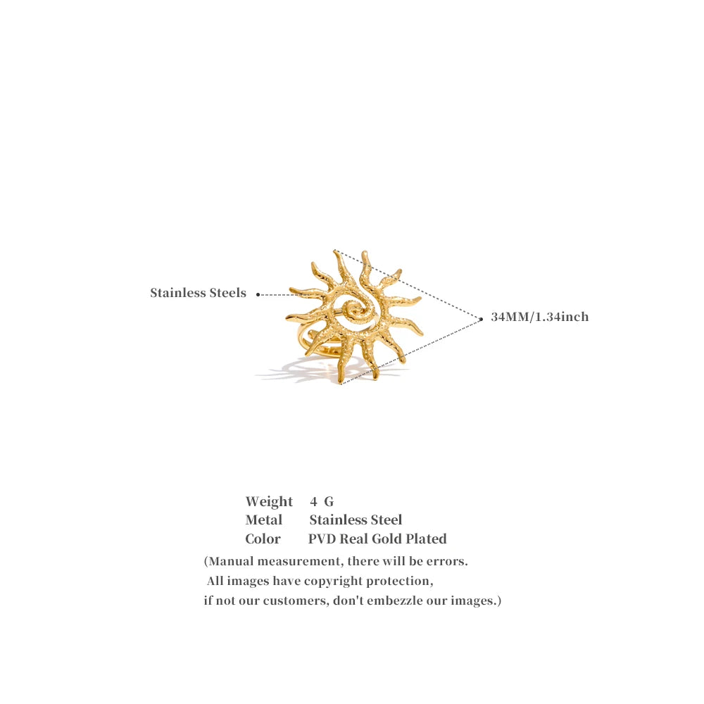 Solar Spiral Statement Ring