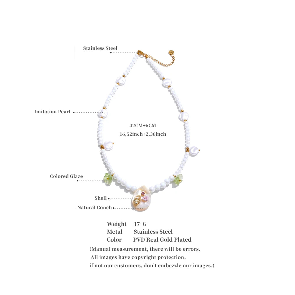 White Bloom Pearl Necklace