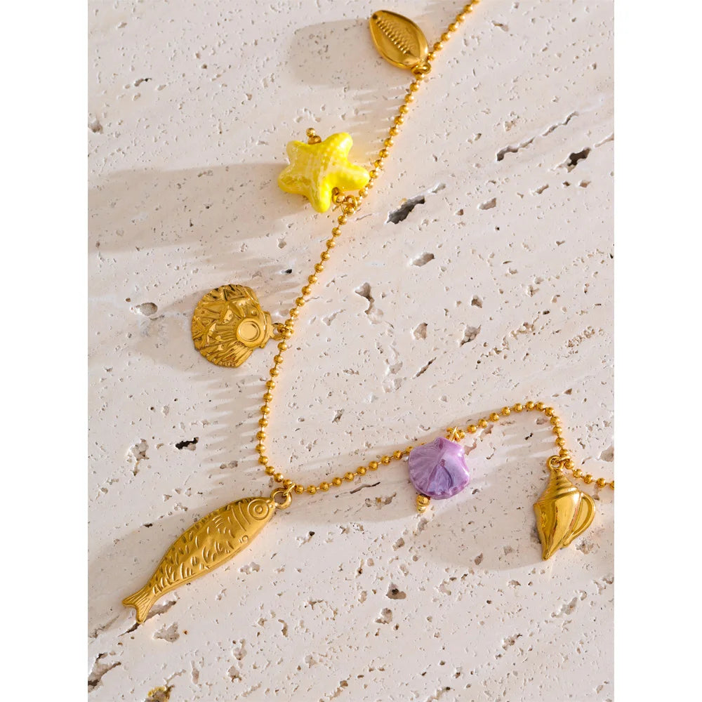 Colorful Ocean Charm Necklace
