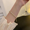Zinc Alloy Bracelet Sparkling Zircon Flower Bracelet Handmade Bracelet Alloy For Daily Wear Fashion Accessory Party