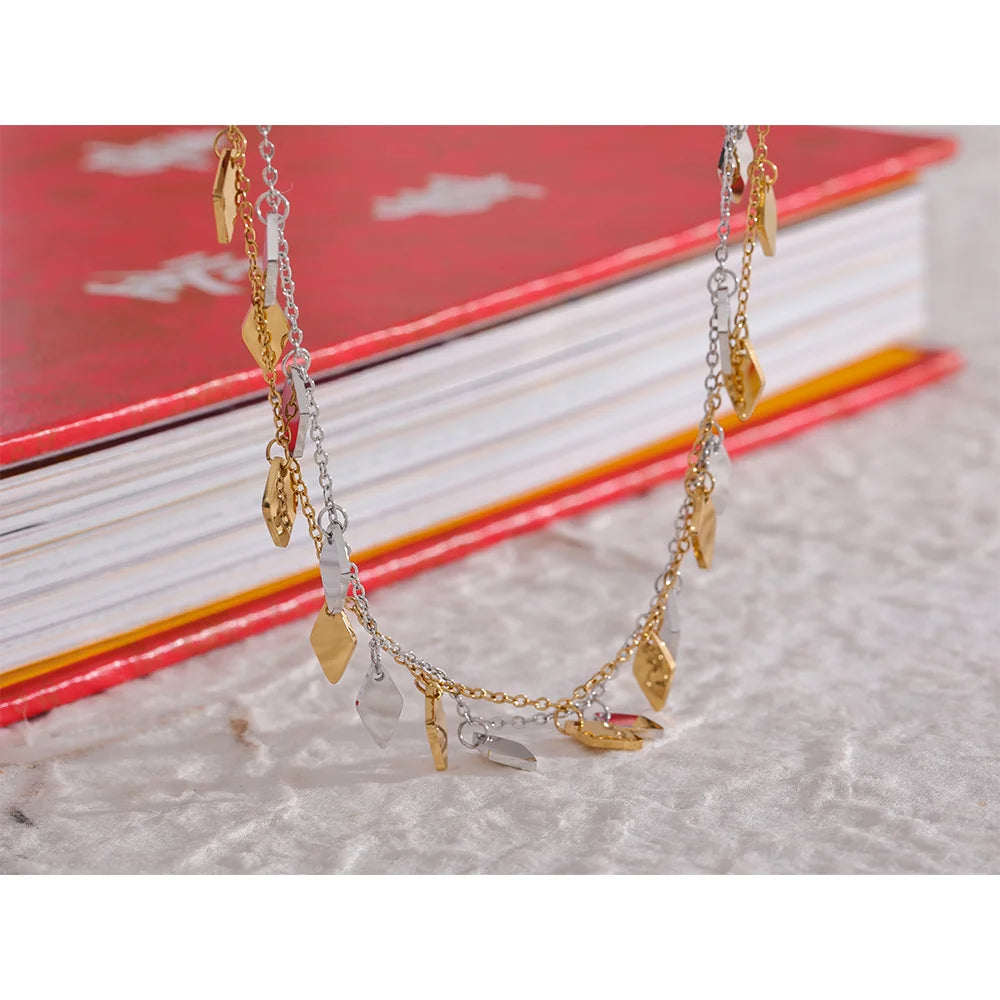Golden Drop Disc Necklace