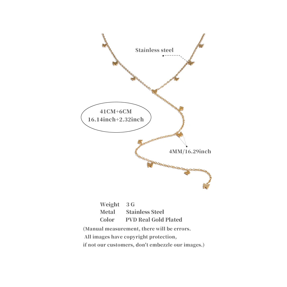 Golden Butterfly Chain Necklace