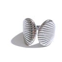 Ribbed Gold Double Dome Statement Ring