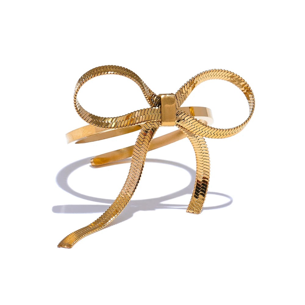 Loly Gold Ribbon Bow Ring