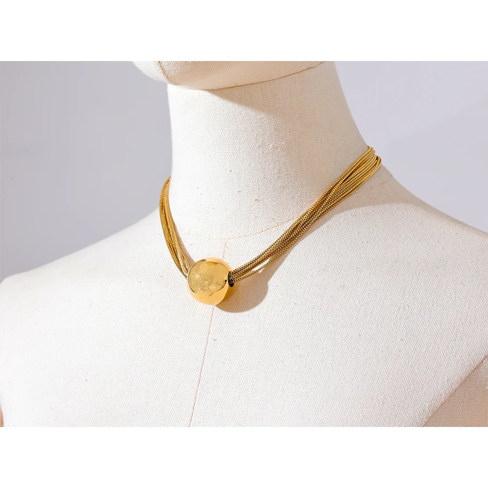 Golden Aura Disc Necklace