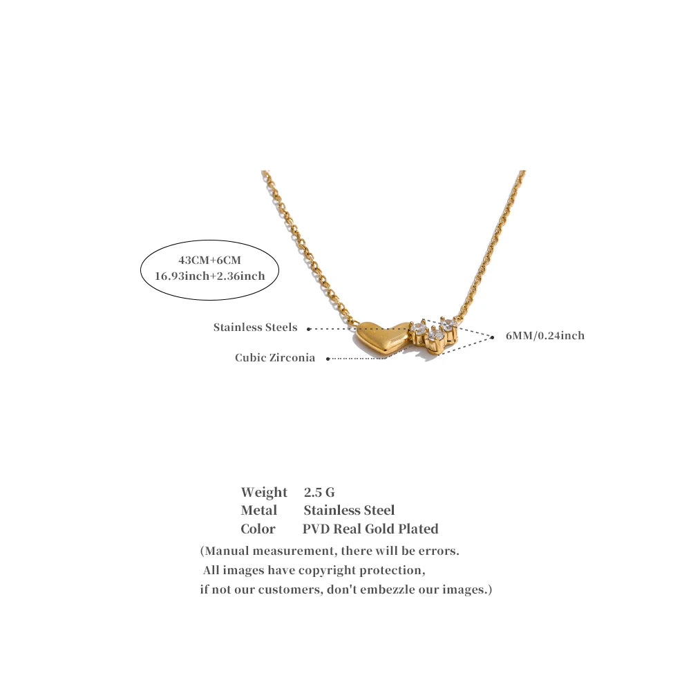 Heart & Sparkle Gold Necklace