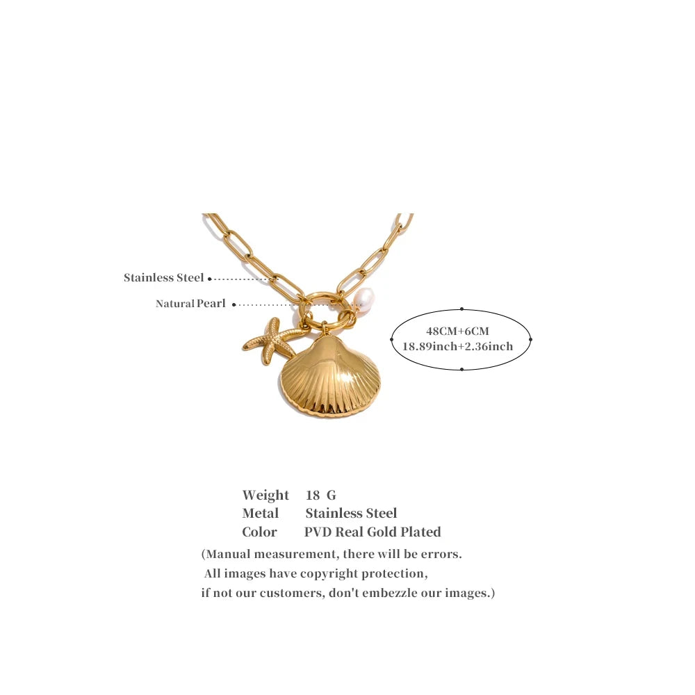 Golden Sea Charm Necklace