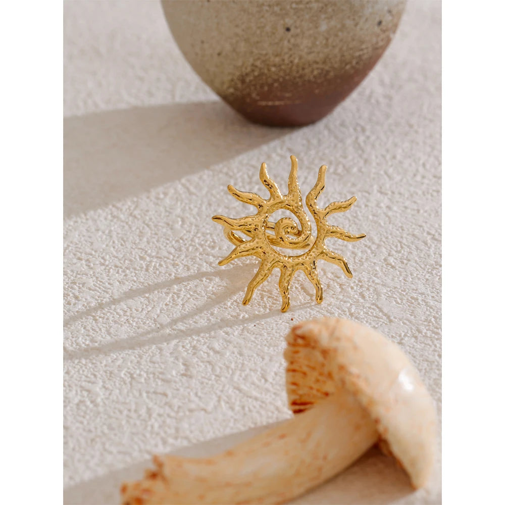 Solar Spiral Statement Ring