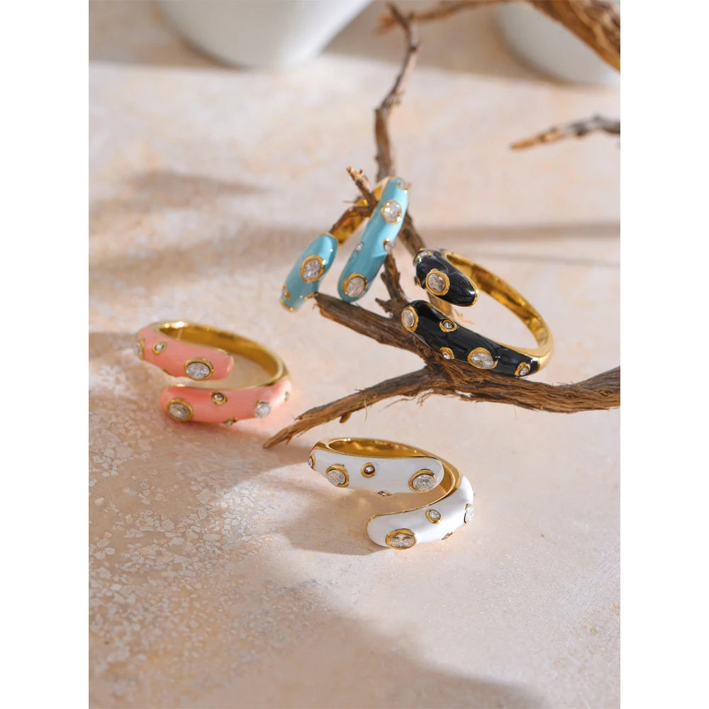 Eve Color Enamel Gold Ring
