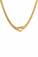Gold Heart Chain Necklace