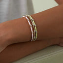 Inner 58-60mm Gold Color Pastel Enamel Band Clear CZ Summer Colorful Fashion Women Girl New Bangle Bracelet