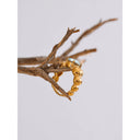 Gold Beaded Ring with Sky Blue Stone