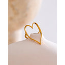 Minimal Gold Heart Open Ring