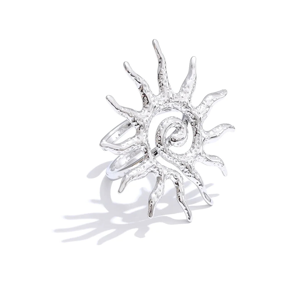 Solar Spiral Statement Ring
