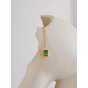 Gold Chain Ring with Emerald
