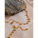 Multicolor Crystal Gold Necklace