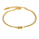 Minimalist Knot Link Chain Bracelet for Women,Gold Color Stainless Steel Bracelets,New Trendy Waterproof Jewelry Gift