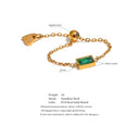 Gold Chain Ring with Emerald