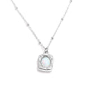 Opal Square Pendant Necklace