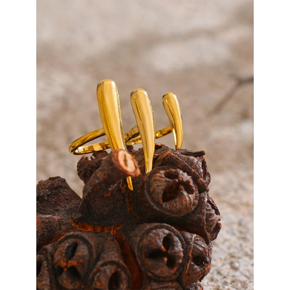 Golden Flow Statement Ring