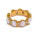 Gold Geometric Chain Ring