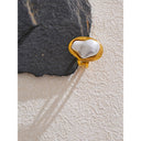 Organic Gold Statement Ring – Mirror Stone Finish