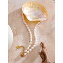 Golden Shell Pearl Necklace