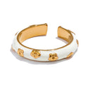 Golden Blossom Enamel Ring