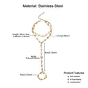 MinaMaMa Slave Bracelet Stainless Steel Heart Shape Chain Finger Bracelets For Women Fashion Heart Finger Hand Chain  Jewelry