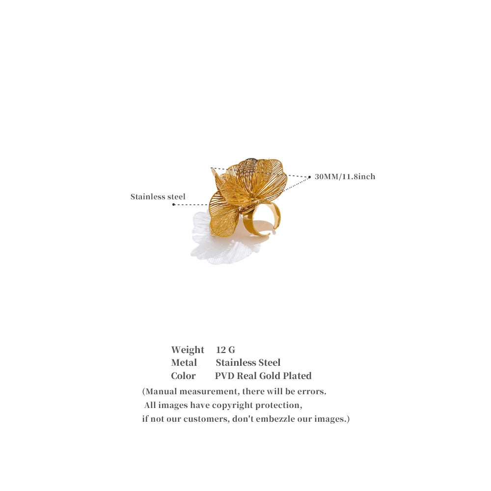 Golden Bloom Sculptural Ring