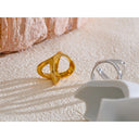 X Sculpted Cross Gold Ring