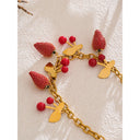 Strawberry Charm Gold Necklace