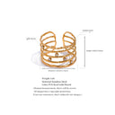 Crystal Layered Gold Cuff Ring