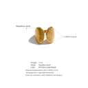 Ribbed Gold Double Dome Statement Ring
