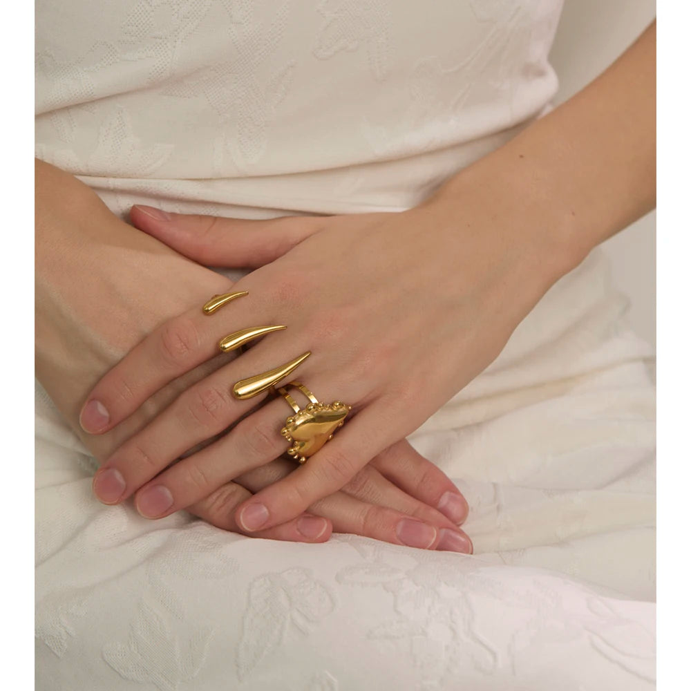 Golden Flow Statement Ring