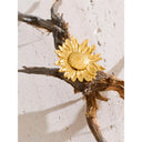 Golden Radiance Sunburst Ring – Sculptural Statement Design